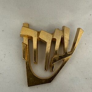 Gold Geometric Brooch